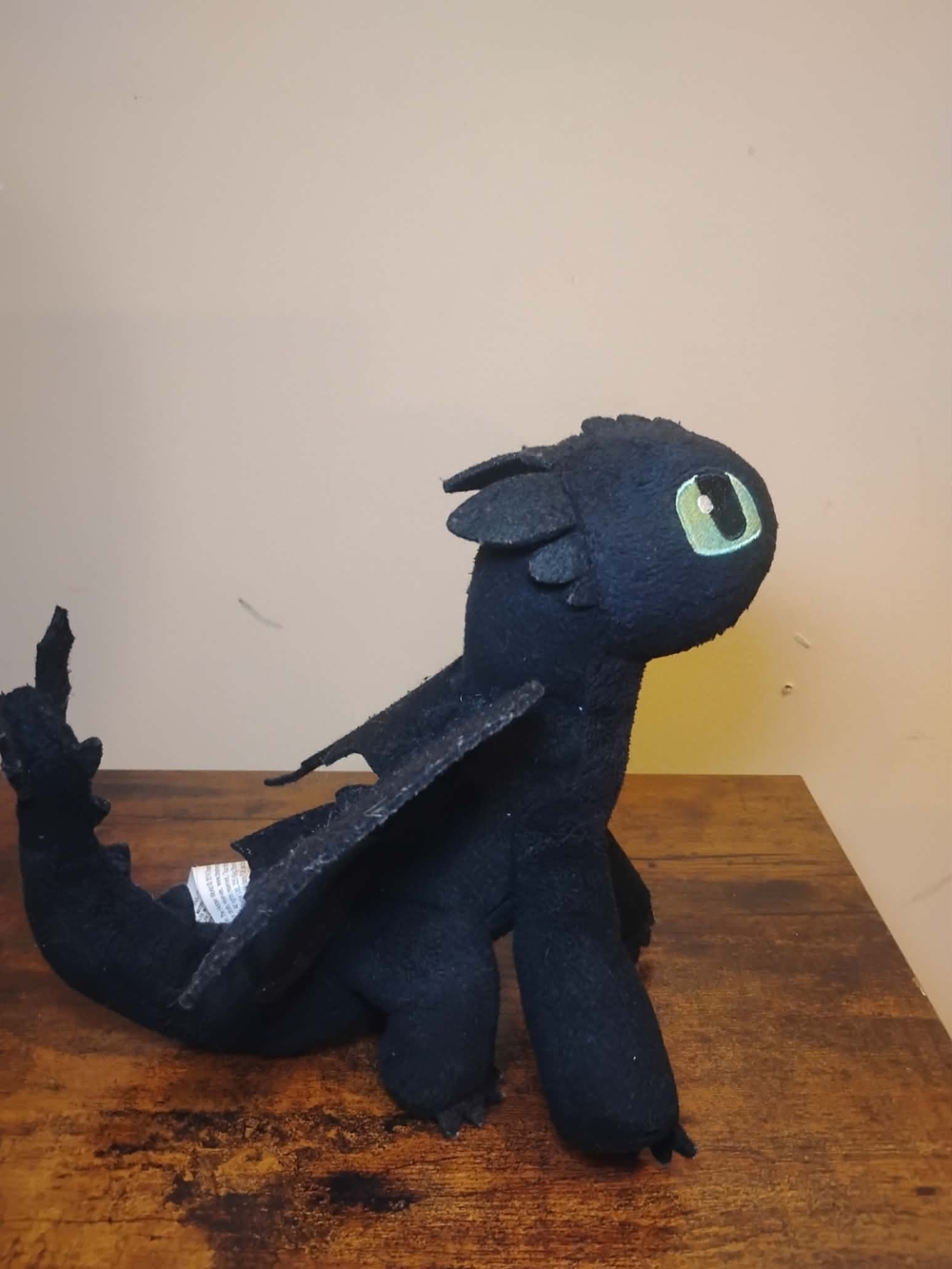 Dreamworks Black Dragon Plush with Green Eyes